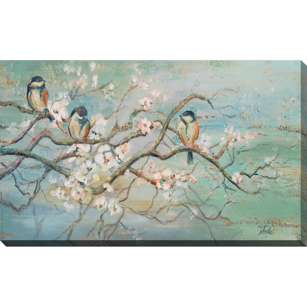 "Spring Branch with Birds" Print on Canvas