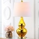 preview thumbnail 1 of 6, SAFAVIEH Lighting 27-inch Cybil Double Gourd Gold Table Lamp (Set of 2)