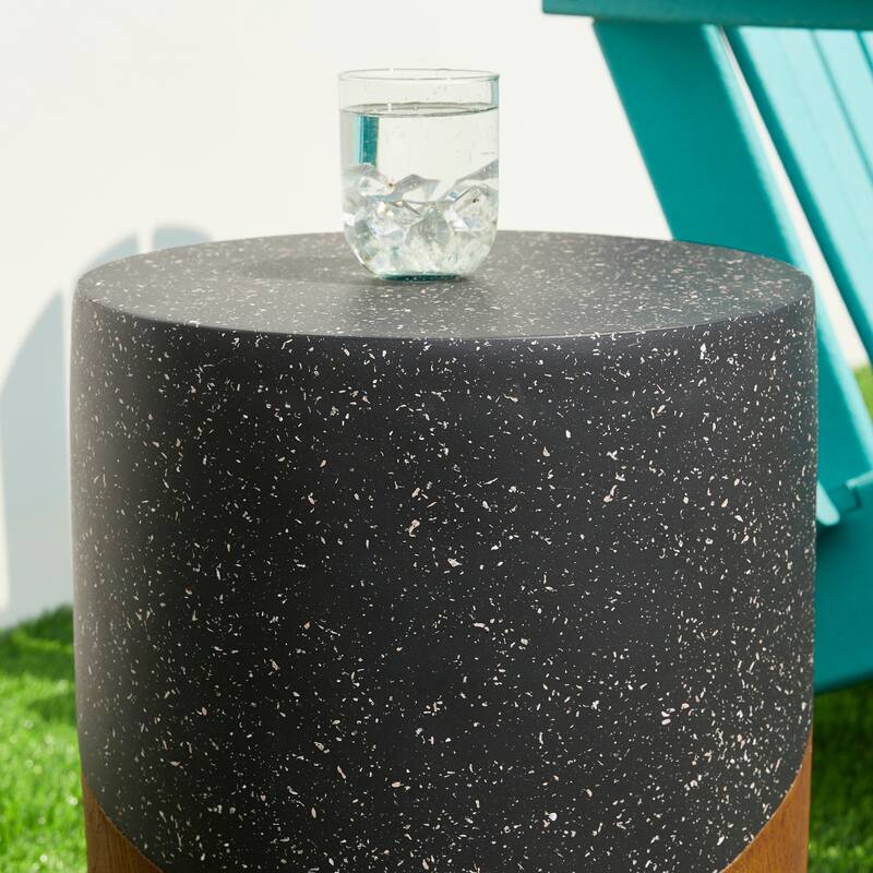 Glitzhome 17"H Multi-functional MGO Garden Stool Outdoor Table