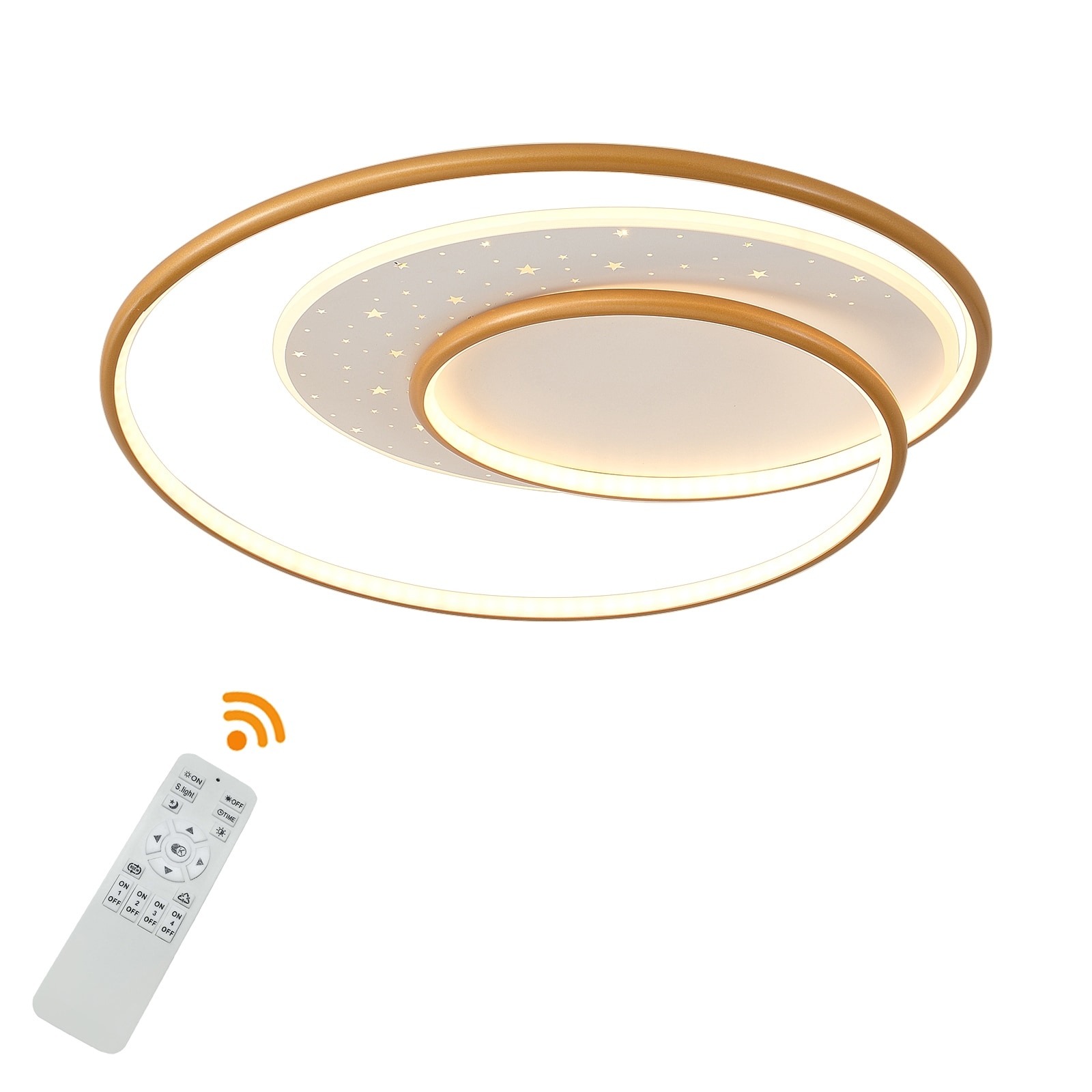 Dimmable LED Flush Mount Ceiling Light Fixture with Remote Control