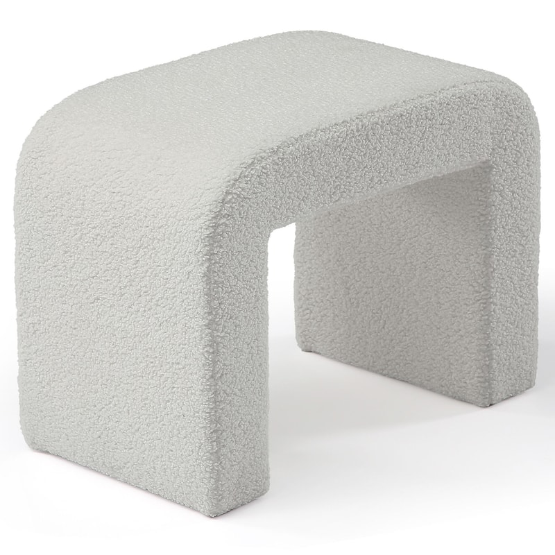 Modern Vanity Stool, Upholstered Ottoman, Extra Seat for Living Room