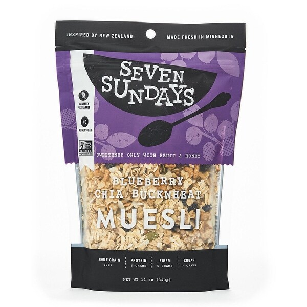 Seven Sundays Muesli - Blueberry Chia Buckwheat - Case of 6 - 12 oz.