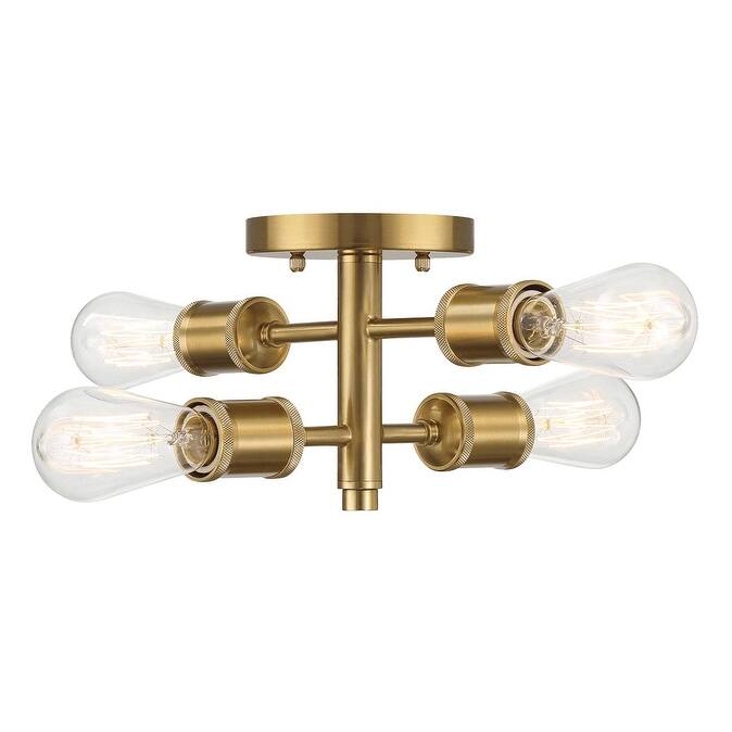Four Lights Semi Flush Mount Hallway Kitchen Bedroom Living Room Ceiling Pendant 11"W × 6.5"H