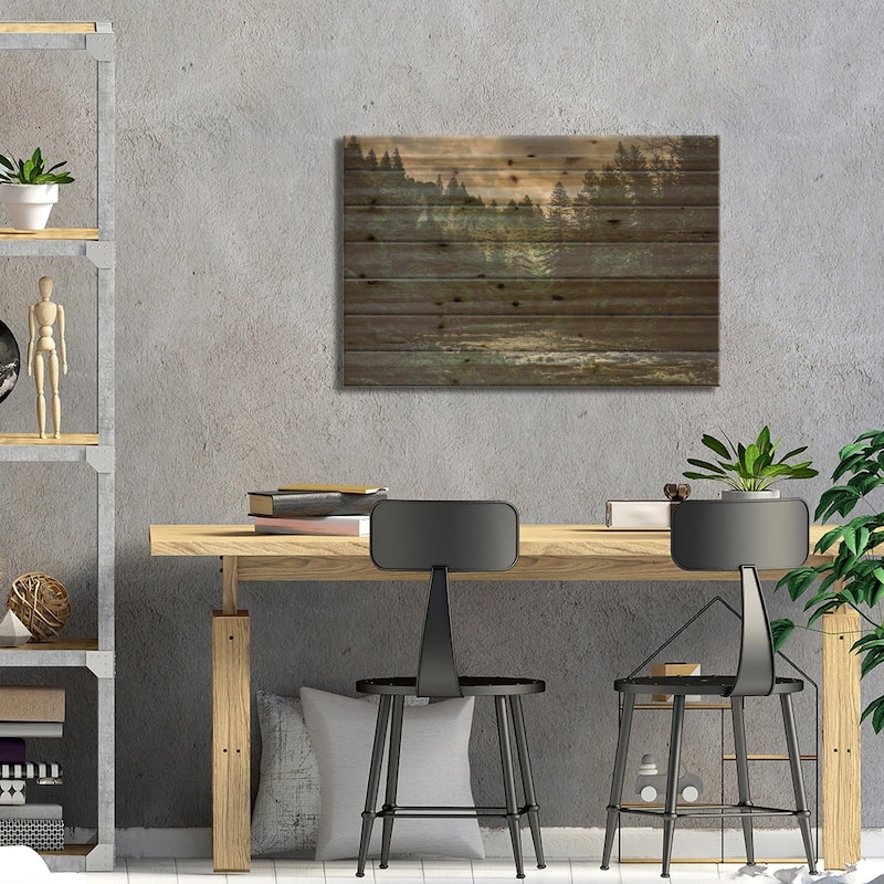 Pacific Northwest River And Trees Print On Wood by Nature Magick - Multi-Color