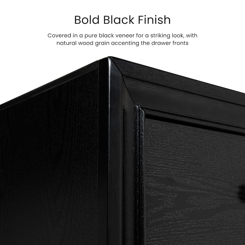 Aoki Contemporary Black 56-inch Wide 9-Drawer Solid Wood Dresser by Furniture of America