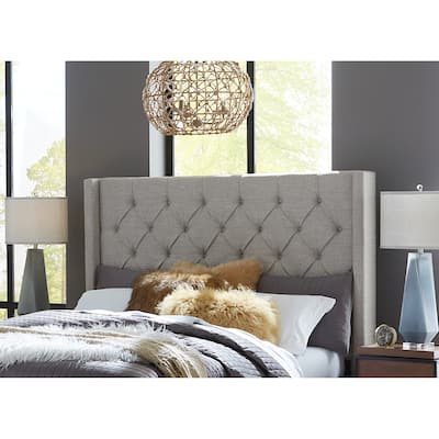 Verona Tufted Upholstered Headboard in Speckled Grey