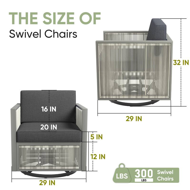 Gymojoy Outdoor Swivel Glider Chairs Wicker Patio Chairs with Thick Cushions