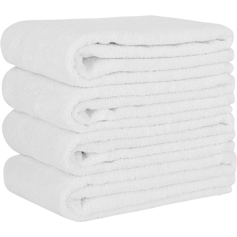 CTT Arsenal %100 Turkish Cotton White Bath Towel Set of 4 - 27" x 54"