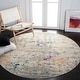 preview thumbnail 60 of 77, SAFAVIEH Madison Gudlin Modern Abstract Watercolor Rug 3' x 3' Round - Grey/Gold