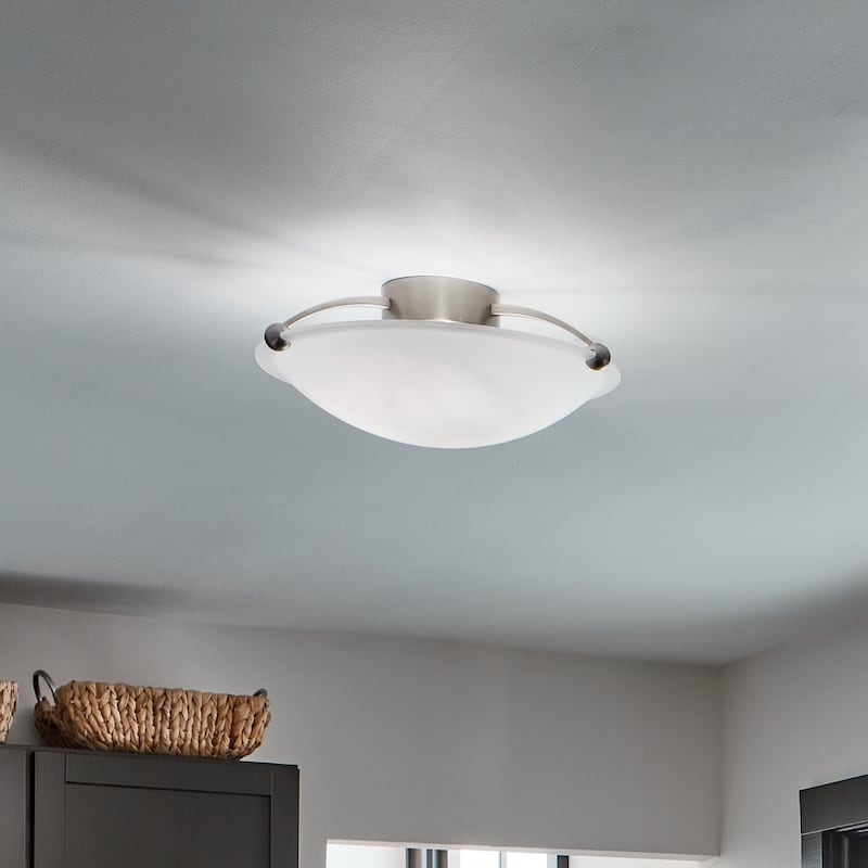 Kichler Lighting Swiss Passport Collection 3-light Brushed Nickel Semi-Flush Mount