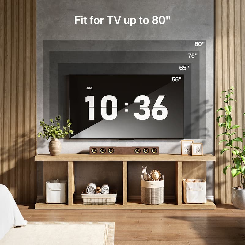 70.8 Inch Tv Stand With Storage For Tvs Up To 80"