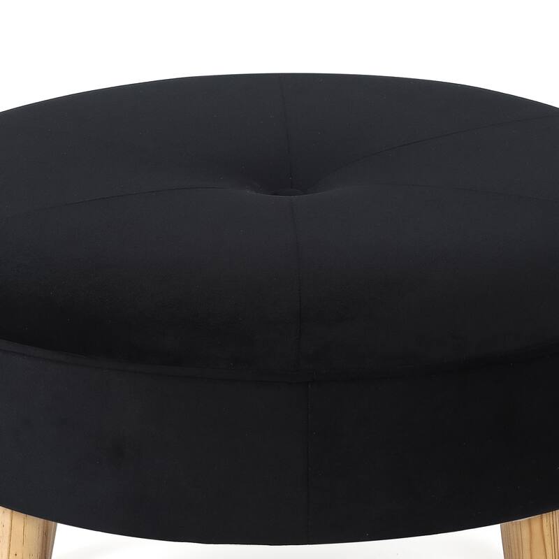Adeco Carrington Juttersbo Round Tufted Fabric Ottoman
