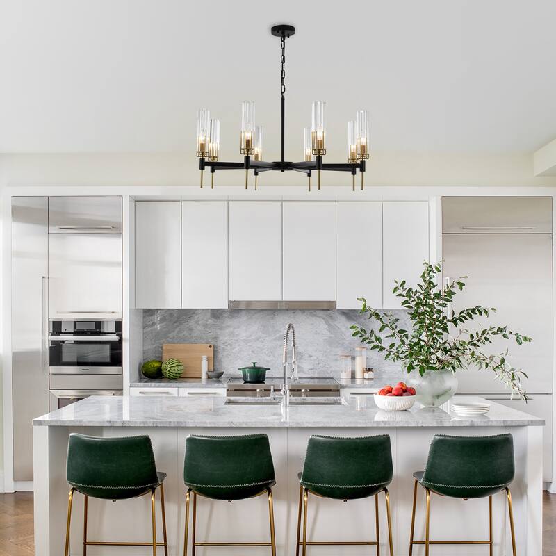 Modern 8-Light Dimmable chandelier - 8 Light W32.28"