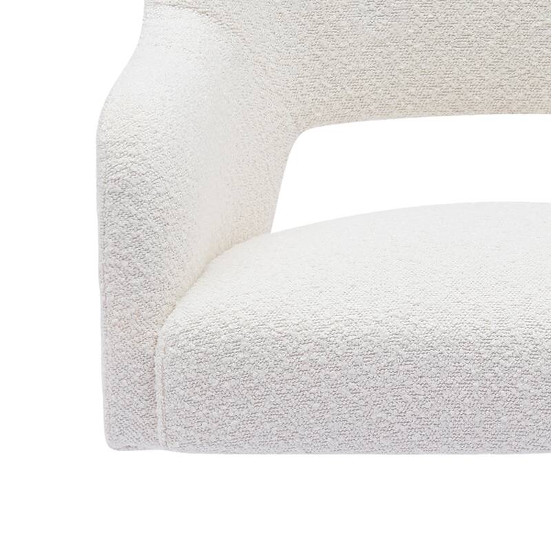 Boucle Polyester Upholstered Swivel Accent Chair - Stain Resistant