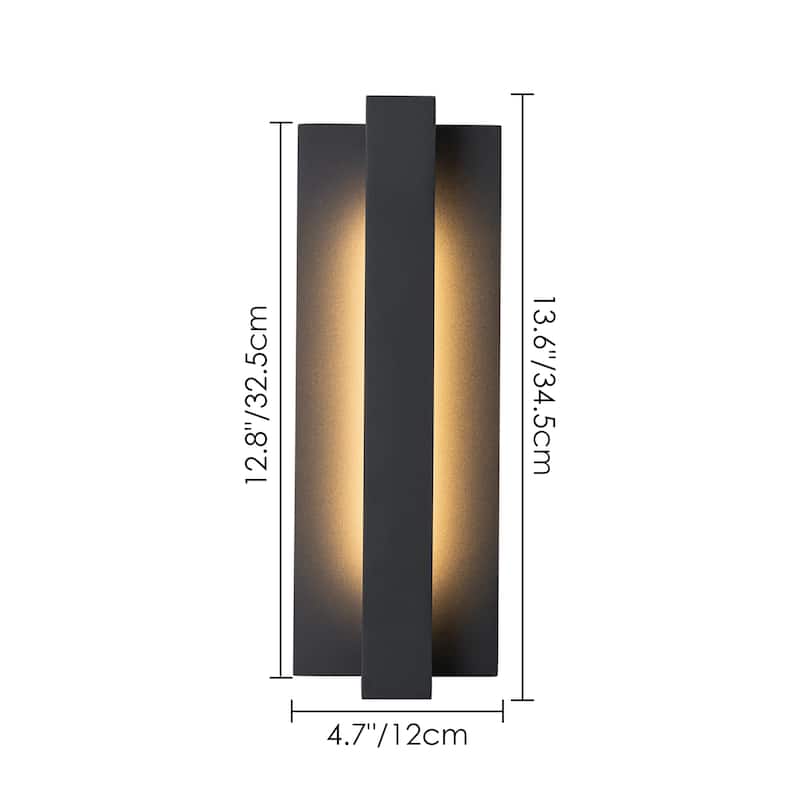 Modern Black Outdoor Wall Lights Aluminum Linear Dimmable LED Wall Sconce Lights for Outside