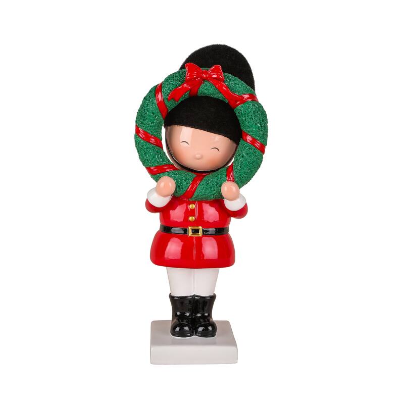 National Tree Company 10 in. Christmas Soldier Holding Wreath - 10 in