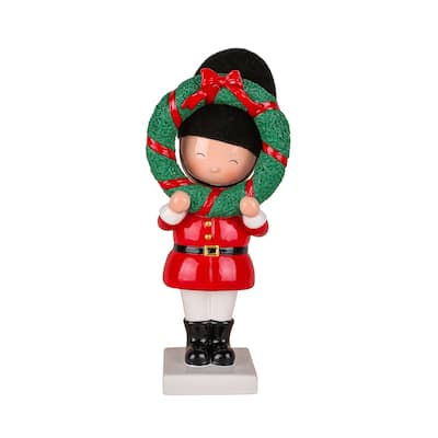 National Tree Company 10 in. Christmas Soldier Holding Wreath - 10 in
