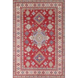 Red Kuwait Rug Red Kazak Oriental Area Rug Handmade Wool Carpet - 6'8