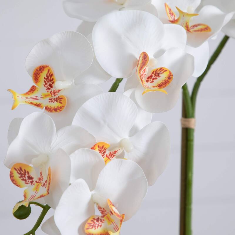 Double Orchid Artificial Floral Arrangement in Mexican Talavera Planter - 26"