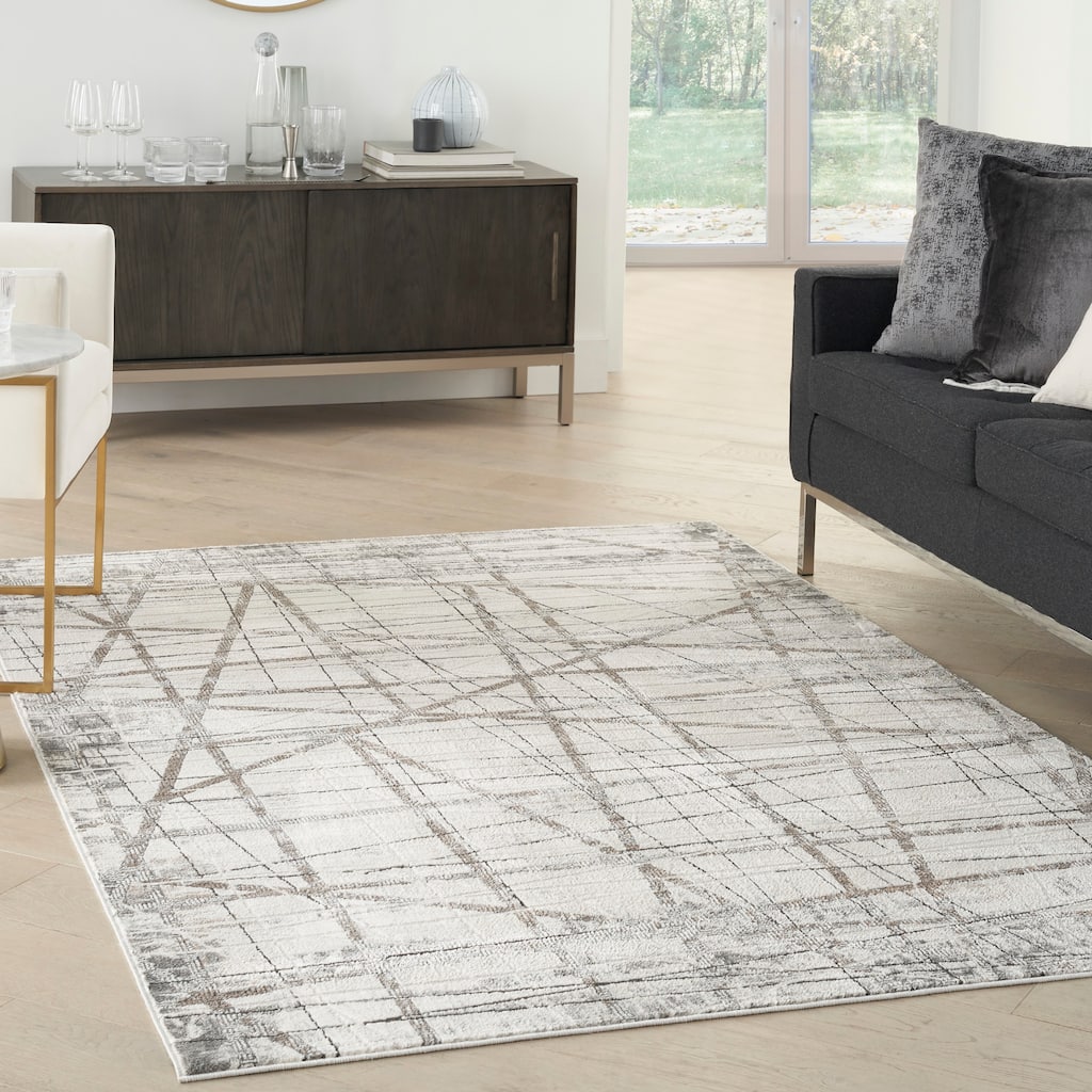 Nourison Desire Indoor Silver Abstract Area Rug