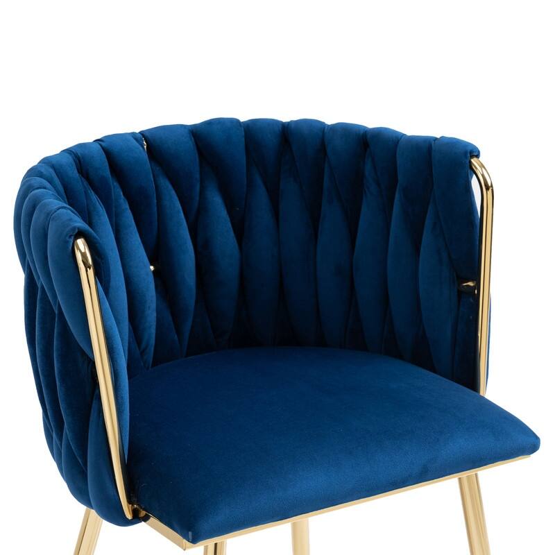 SEYNAR Modern Glam Velvet Dining Side Chair Set of 2 with Gold Metal Frame