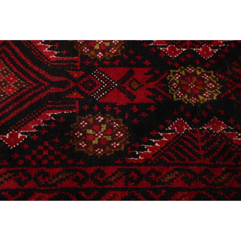 ECARPETGALLERY Hand-knotted Teimani Black, Red Wool Rug - 3'5 x 6'1