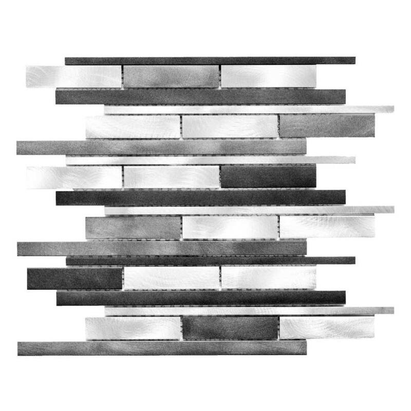 The Tile Life Mason Sleek 1x3 Grigio Metal Mosaic Backsplash Wall Tile