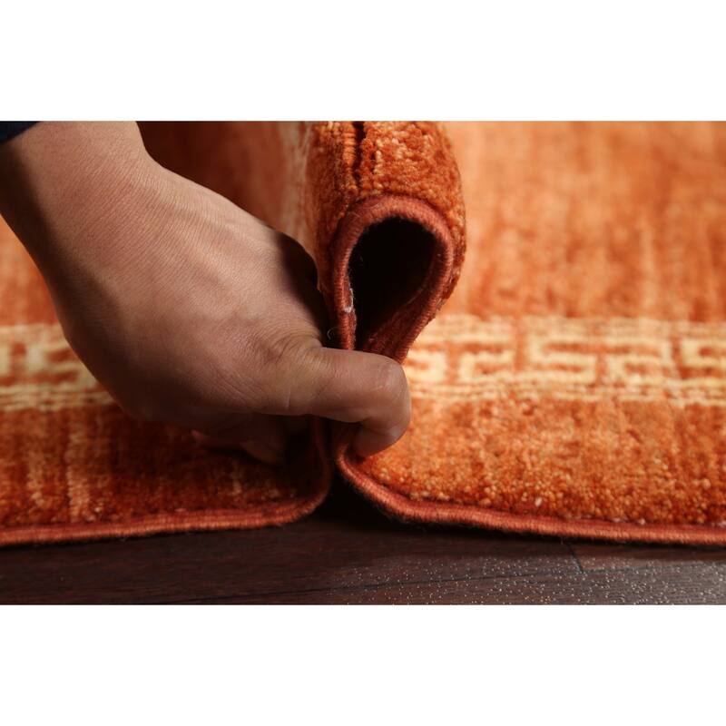 Orange Gabbeh Kashkoli Oriental Runner Rug Wool Hand-knotted Carpet - 2'8" x 9'4"