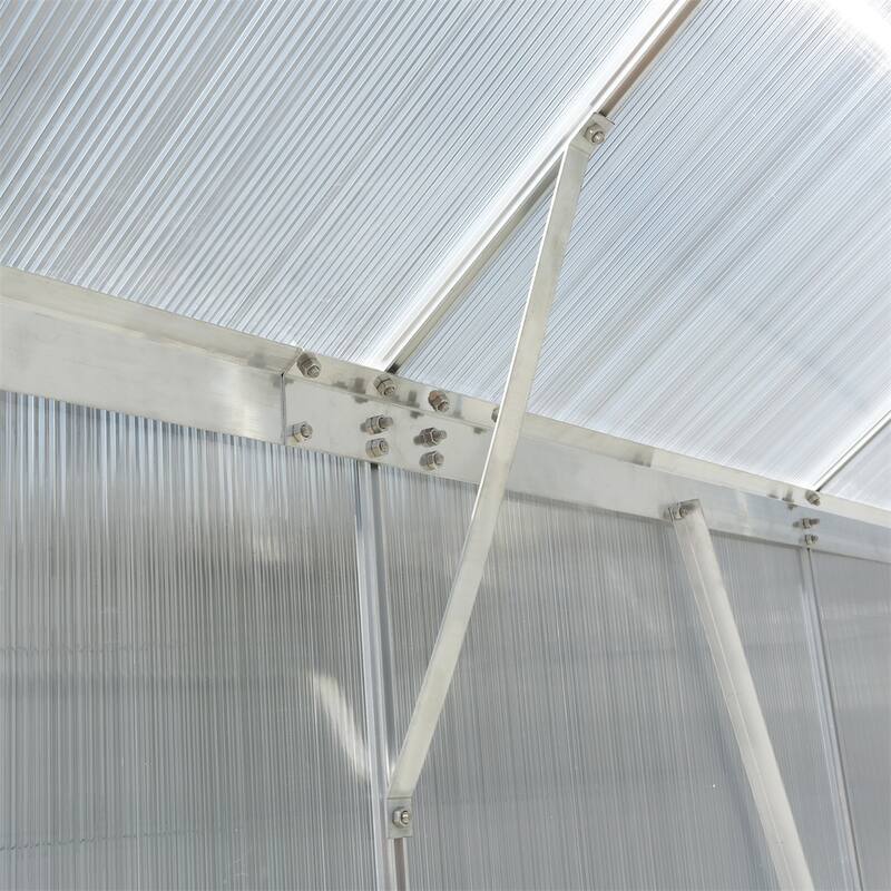 Polycarbonate Greenhouse,Heavy Duty Outdoor Walk-in Green House Kit - 6.3'*10.2'*7'