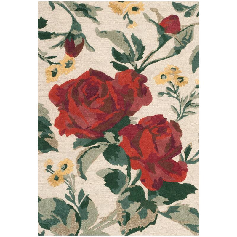 Martha Stewart by SAFAVIEH Rose Chintz Wool Rug - 4' x 6' - Shortbread