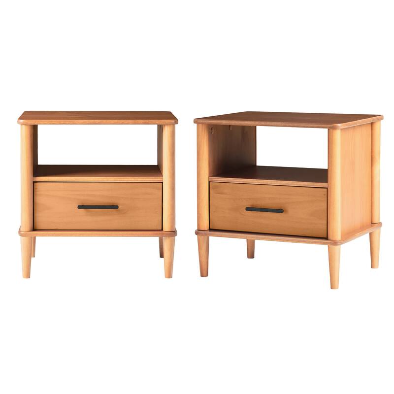 Middlebrook Designs Mid-Century Modern Solid Wood Spindle Nightstand (Set of 2)