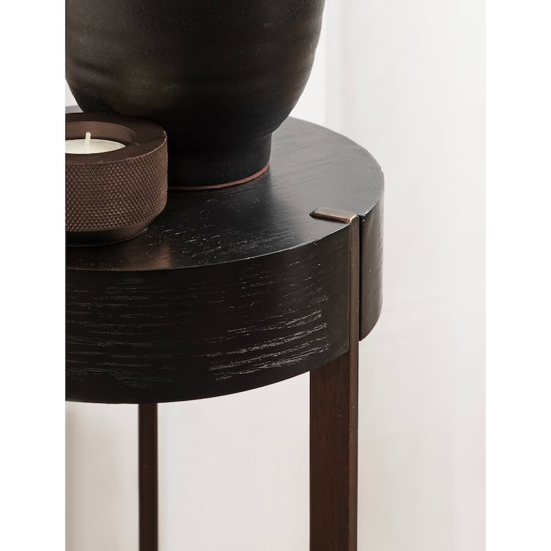 Kate and Laurel Rovin Drink Table Wood and Metal - 9x9x22