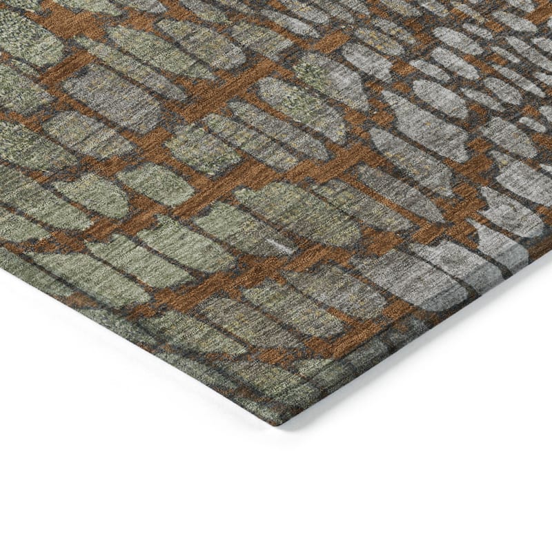 HomeRoots Abstract Transitional Rectangle Outdoor Rug
