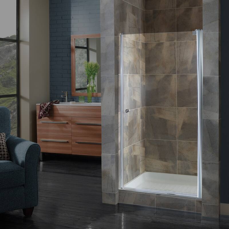 Miseno Pivot 72" High x 22-1/2 - 24-1/2" Wide Hinged Frameless Shower - Chrome