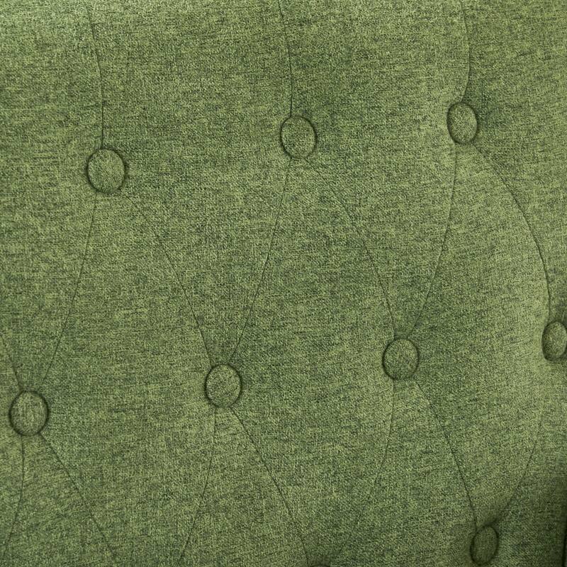 LUE BONA Modern Upholstered Accent Chair Linen Fabric Button Tufted Armchair with Solid Wood Frame - 28.5 W X 27.25 D X 33.75 H