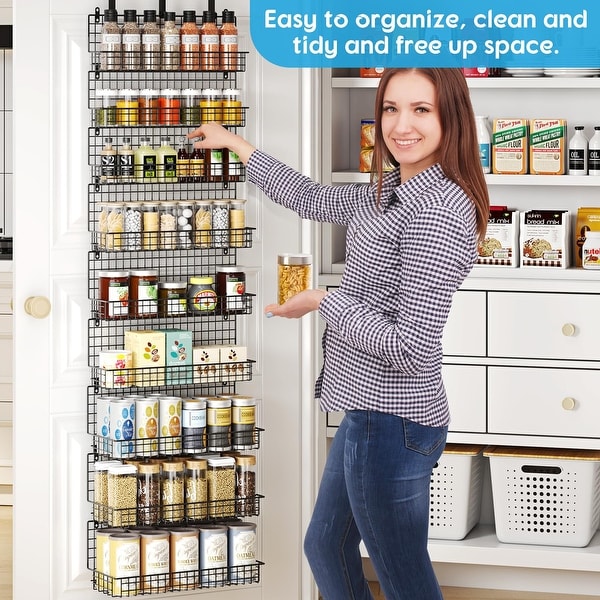 9-Tier Spice Rack Organizer with Door Hook, Extra Large Capacity