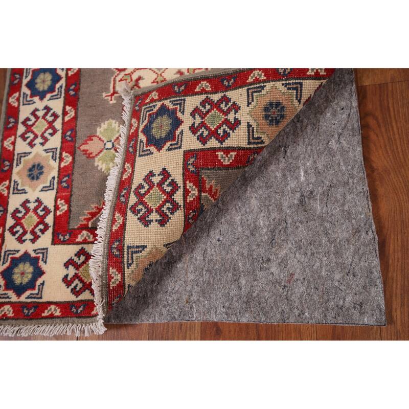 Geometric Kazak Oriental Runner Rug Handmade Wool Carpet - 2'1" x 19'2"
