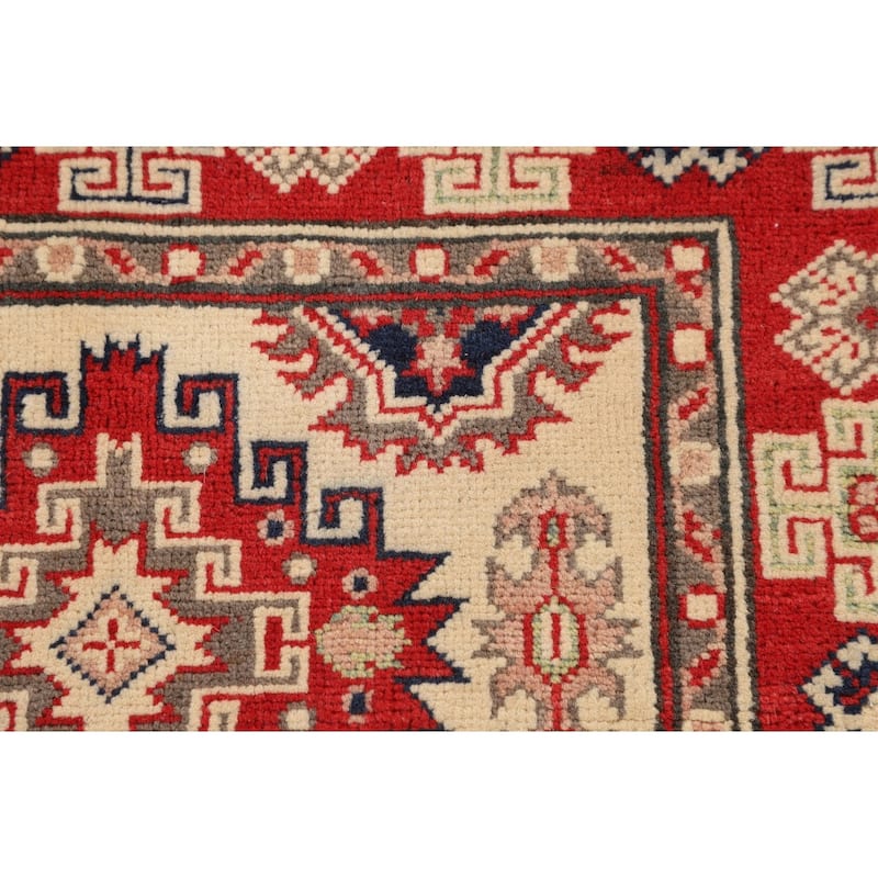 Kazak Accent Rug Handmade Oriental Foyer Wool Carpet - 2'10" x 4'2"