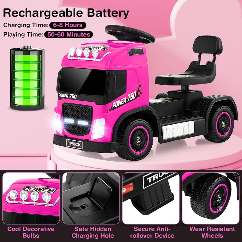 Gymax 6V Kids Electric Ride-on Truck Battery Powered Ride-on Toy w/