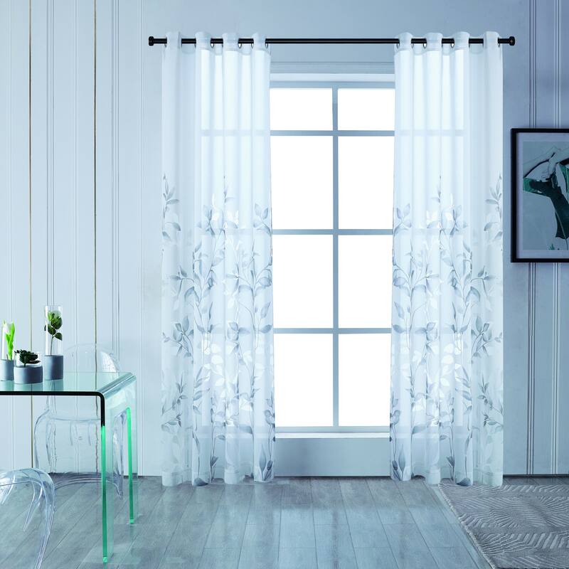 Lyndale Madison Sheer Curtain. - 52 x 95 - Grey