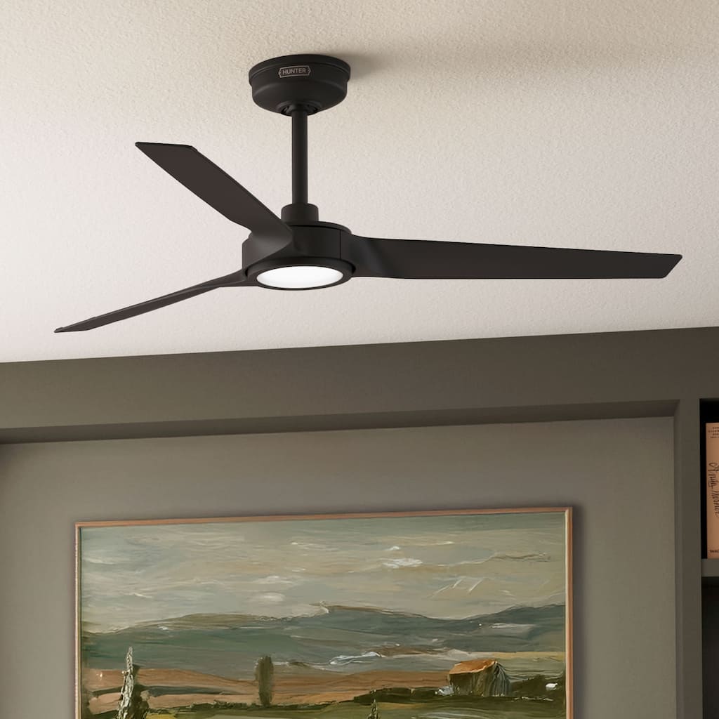 Hunter ZenTech Indoor / Outdoor 3-Blade Smart Ceiling Fan w/ LED Light and Handheld Remote - Modern & Contemporary