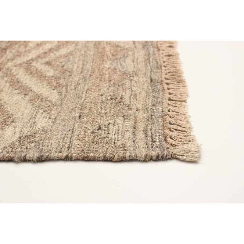 ECARPETGALLERY Flat-Weave Ankara FW Brown Wool Kilim - 5'3 x 7'9