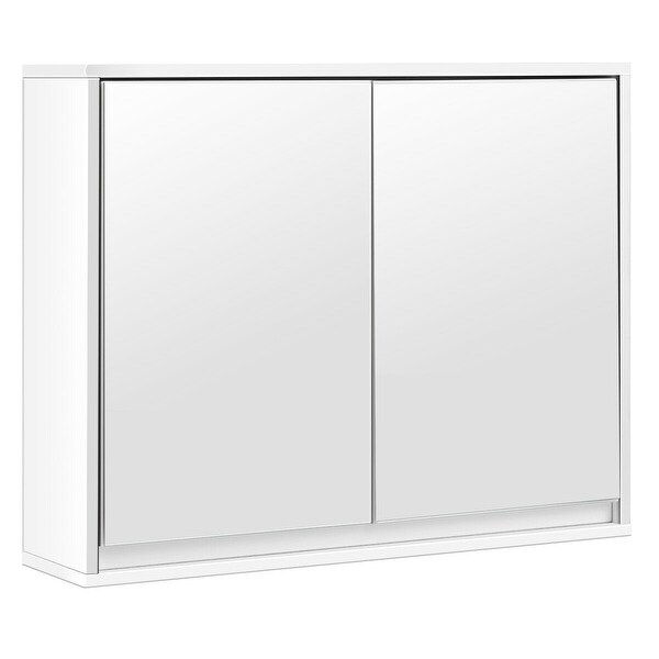 Wall Mounted Bathroom Cabinet Double Mirror Door Shelf