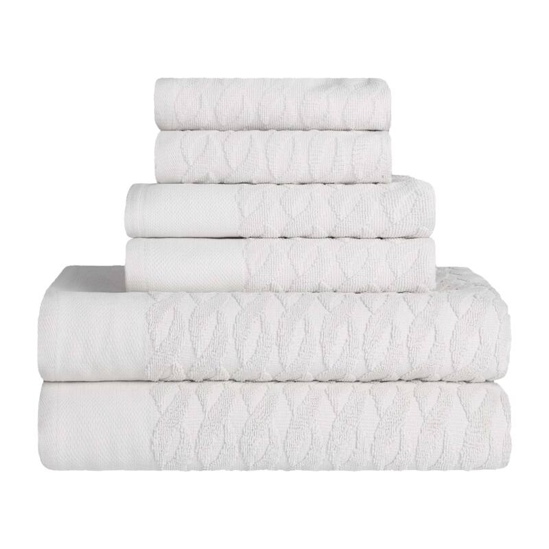 Turkish Cotton 6 Piece Herringbone Jacquard Towel Set by Superior