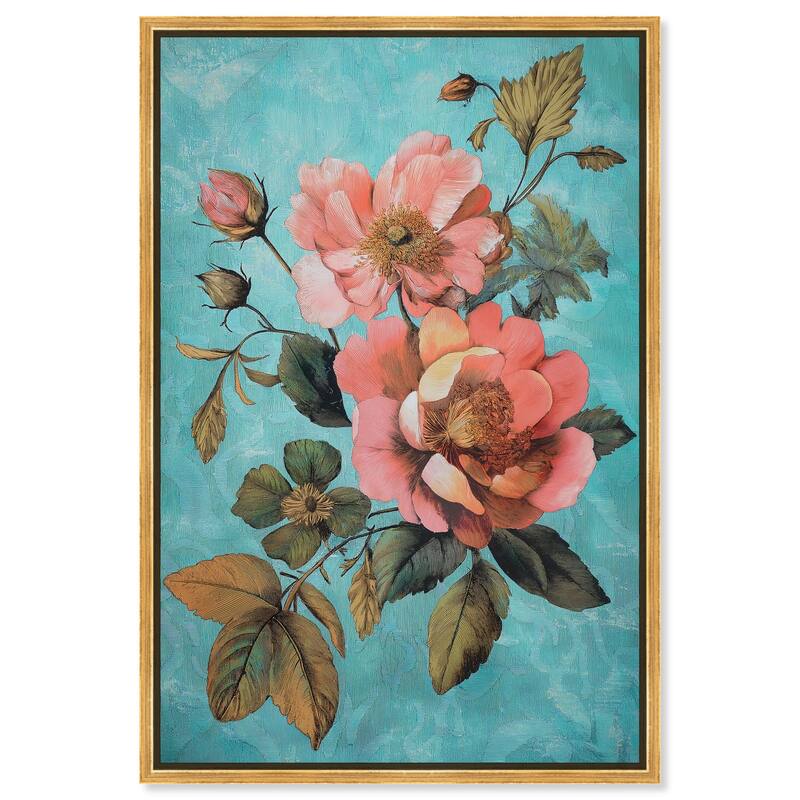 Floral Azure Ascent I Canvas by Art Remedy - Gold - 10" x 15"
