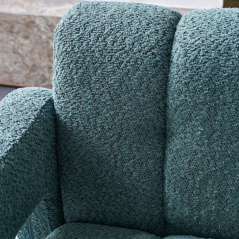 Boucle Accent Chair with Solid Wood Frame and High-Density Foam
