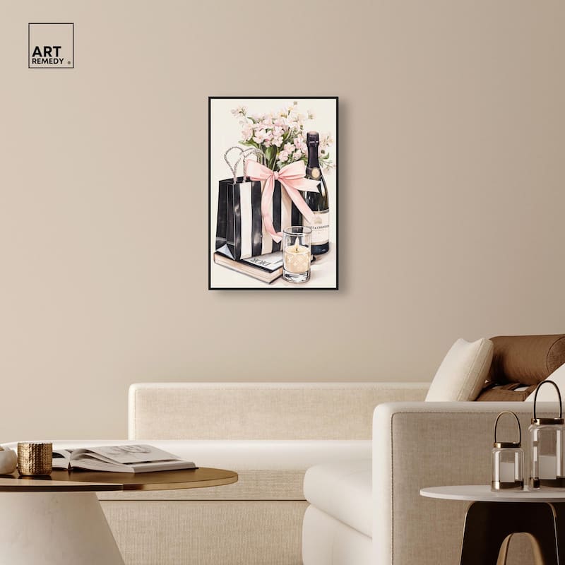 Shopping Bag and Some Drinks Canvas by Art Remedy