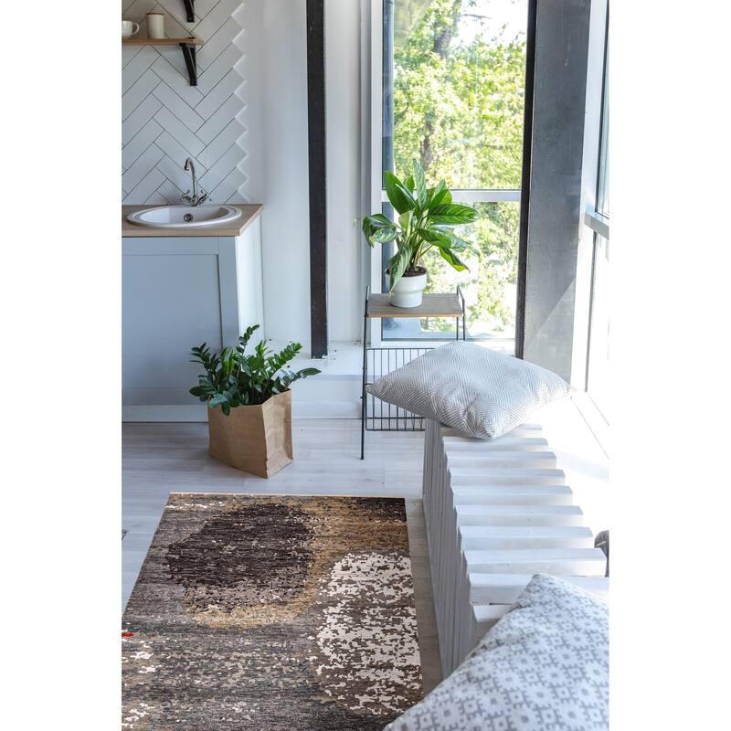 ECARPETGALLERY Hand-knotted Legacy Grey Silk, Wool Rug - 4'11 x 11'11