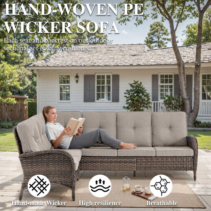 Outdoor Sectional Sofa with Chair Funiture Set