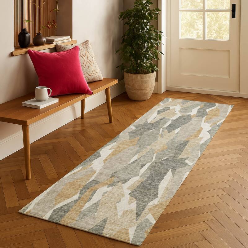 Machine Washable Indoor/ Outdoor Contemporary Dylan Chantille Rug